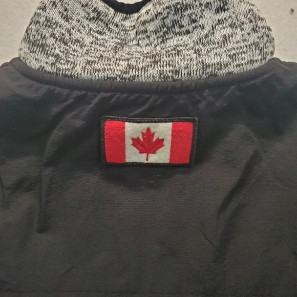 Vintage Roots Canada Men's Fleece Jacket Size Large Heather Black White Full Zip - Picture 14 of 16